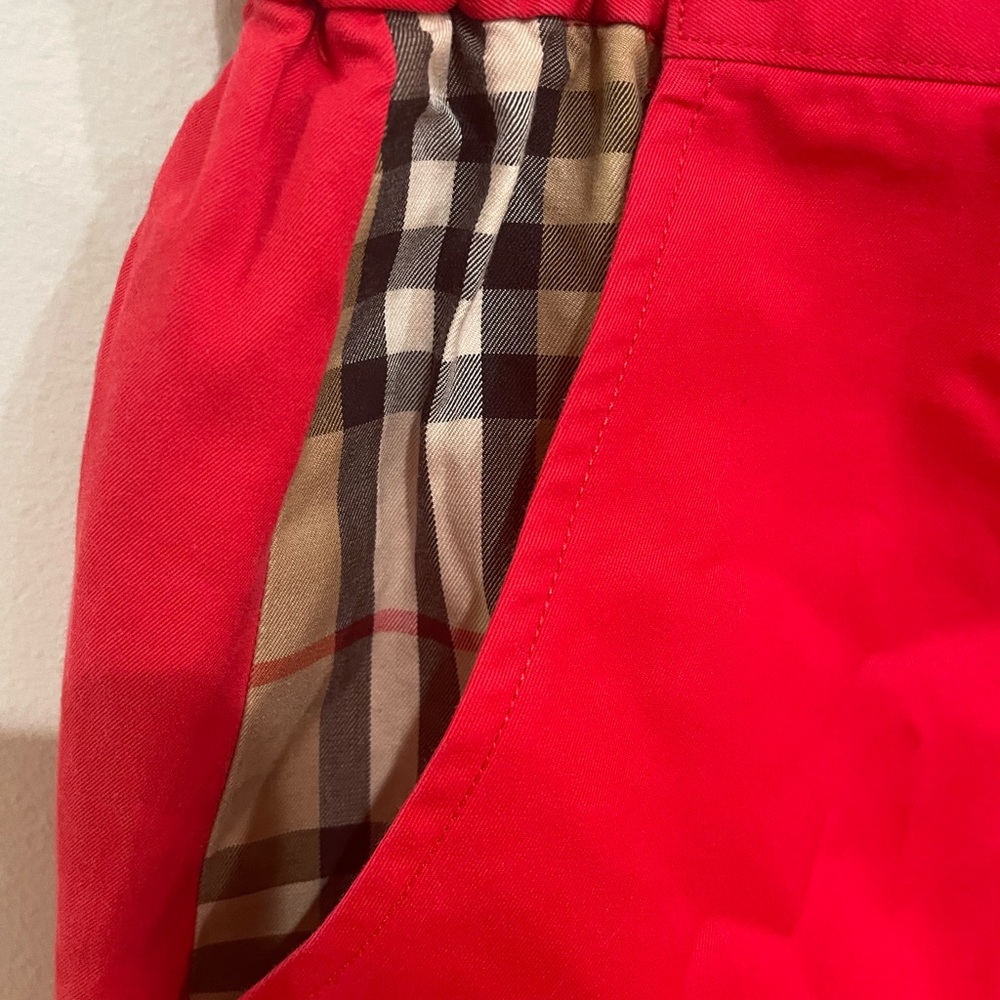 Vintage BURBERRYs’ Womens Red Shorts Vintage Red Large  Golf Shorts Skirt - Picture 3 of 7
